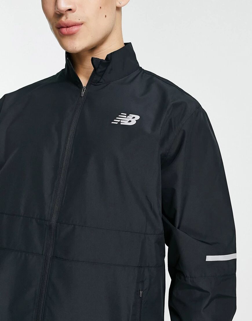 New Balance Accelerate jacket with logo in black  Black