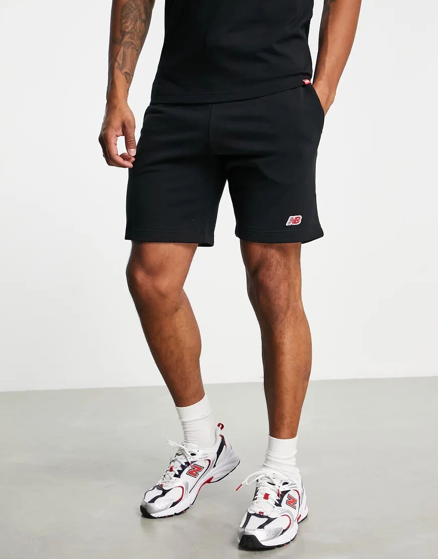 New Balance small logo shorts in black  Black