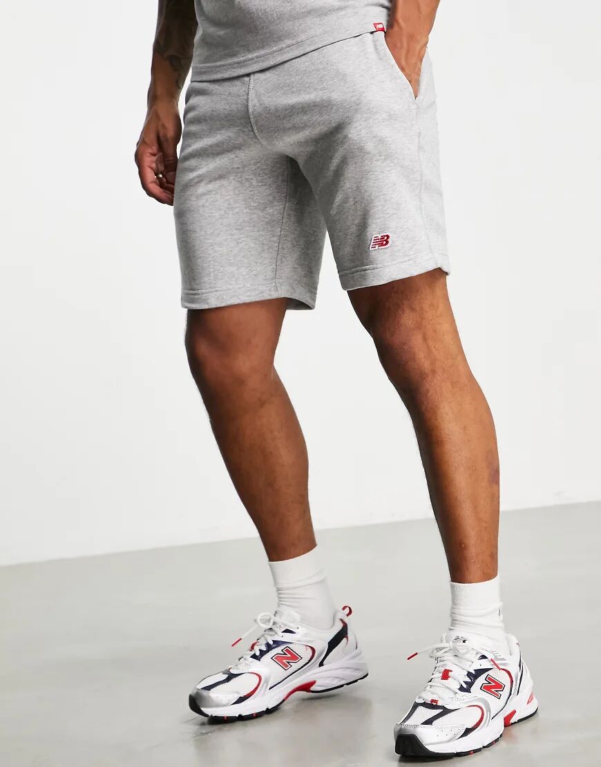 New Balance small logo shorts in grey  Grey