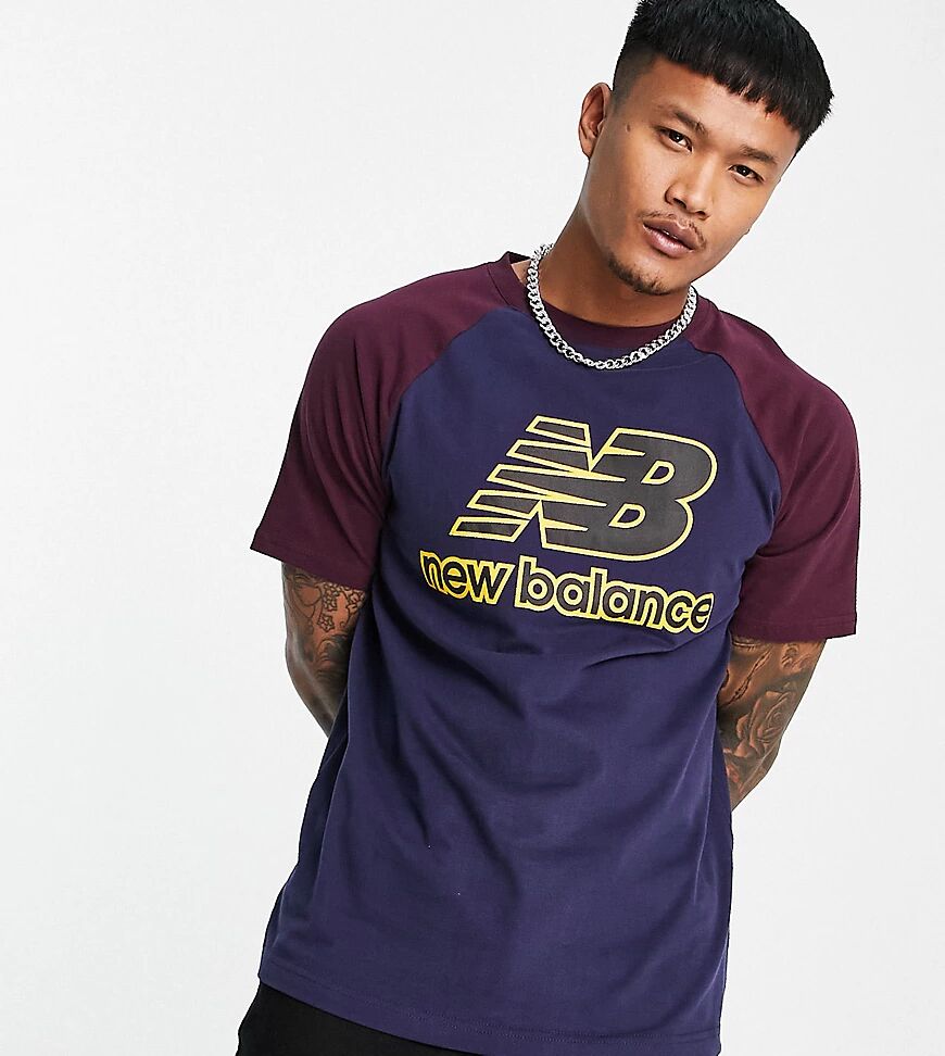 New Balance t-shirt with logo taping in navy - exclusive to ASOS  Navy