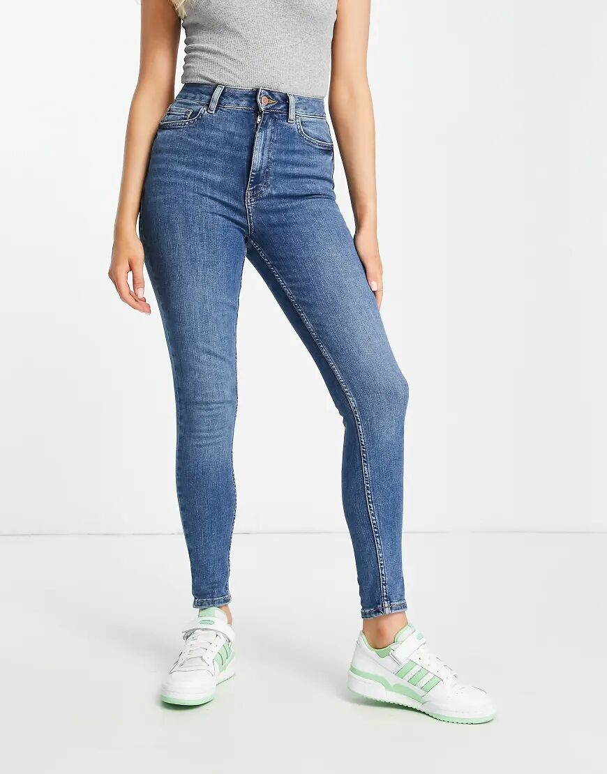 New Look lift & shape skinny jeans in mid blue  Blue