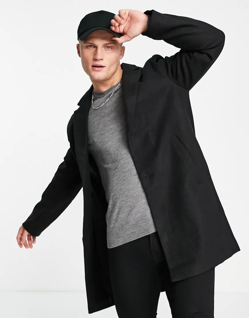 New Look overcoat in black  Black