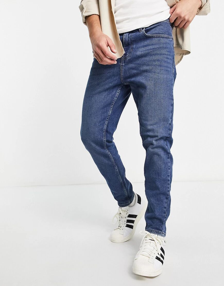 New Look tapered jeans in mid blue  Blue