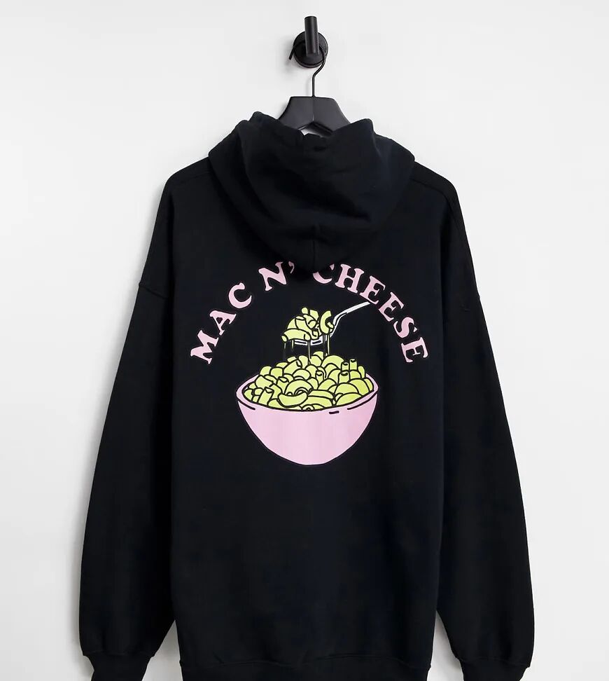 New Love Club Plus mac n cheese back print graphic hoodie-Grey  Grey