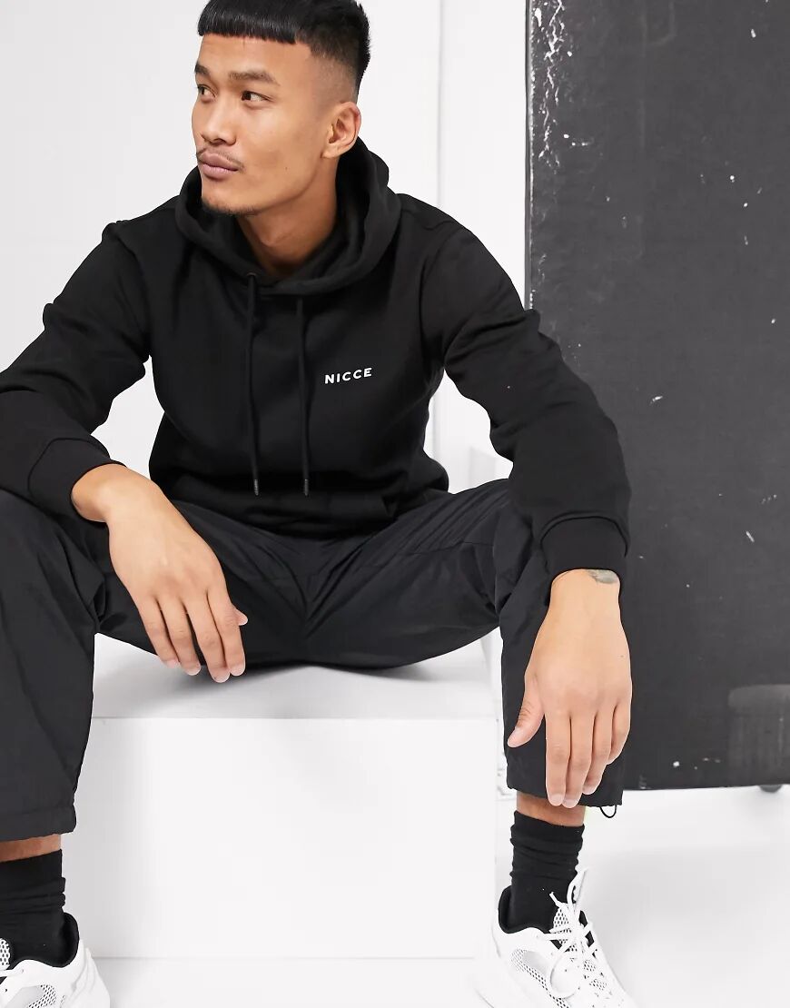 Nicce mini logo hoodie in black  Black