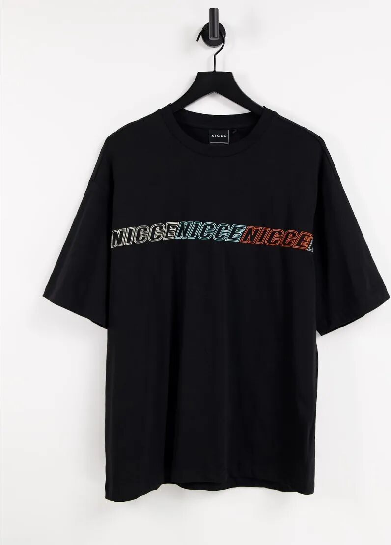 Nicce rioja emboidered t-shirt in black  Black