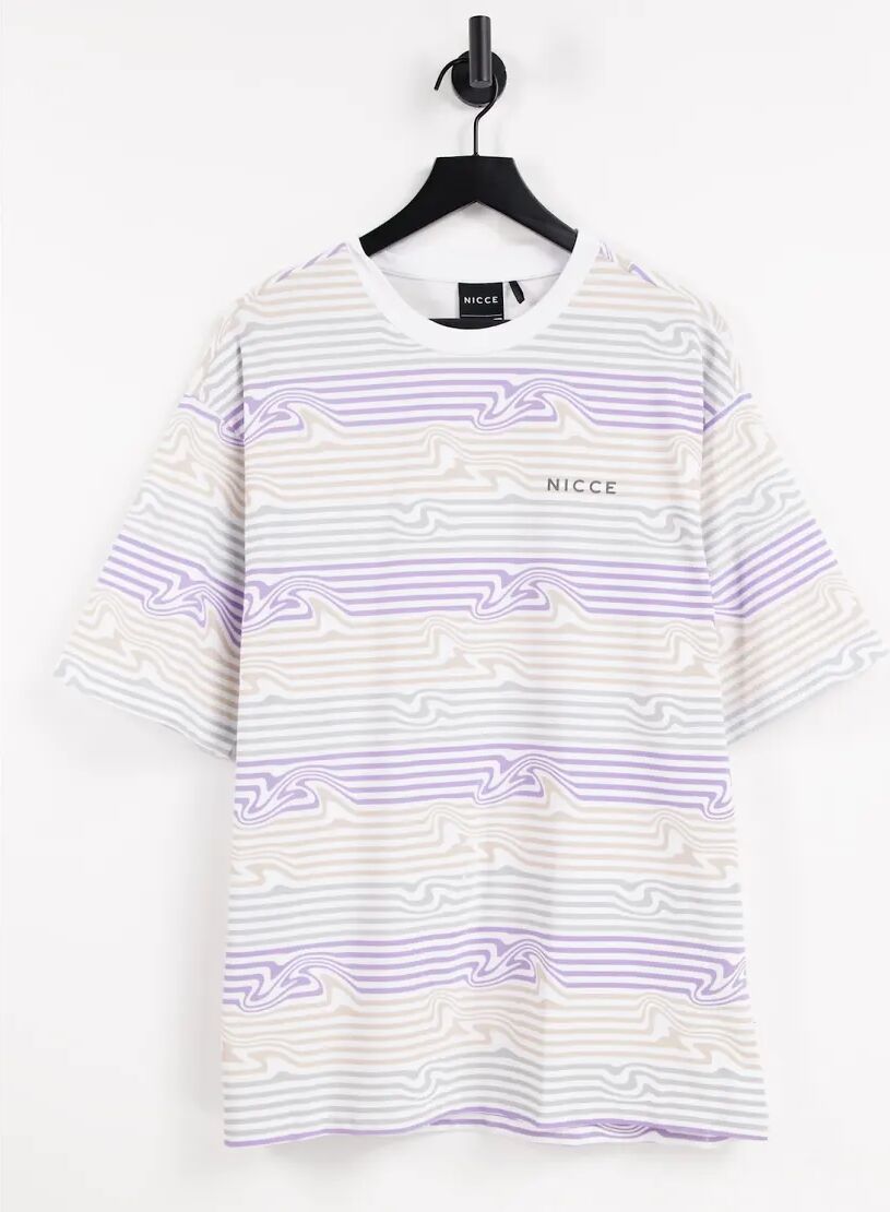 Nicce strata print t-shirt in lilac-Purple  Purple