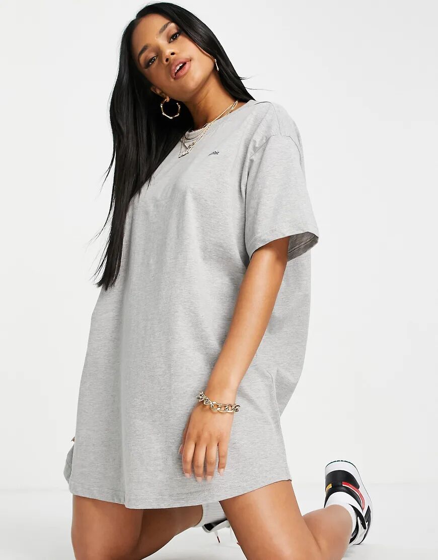 Night Addict baddie oversized t-shirt dress-Grey  Grey