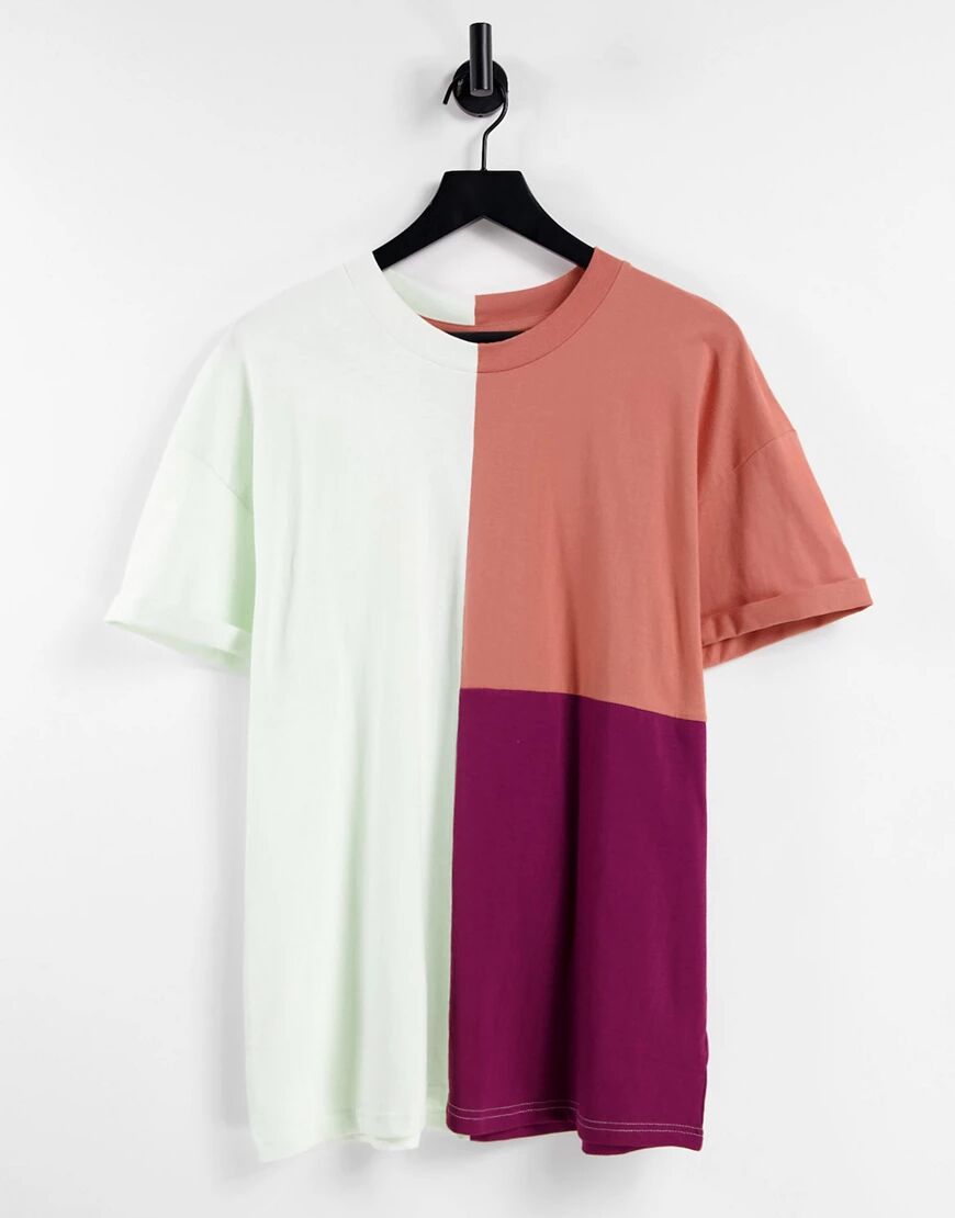 Night Addict colour block t-shirt in copper  Copper