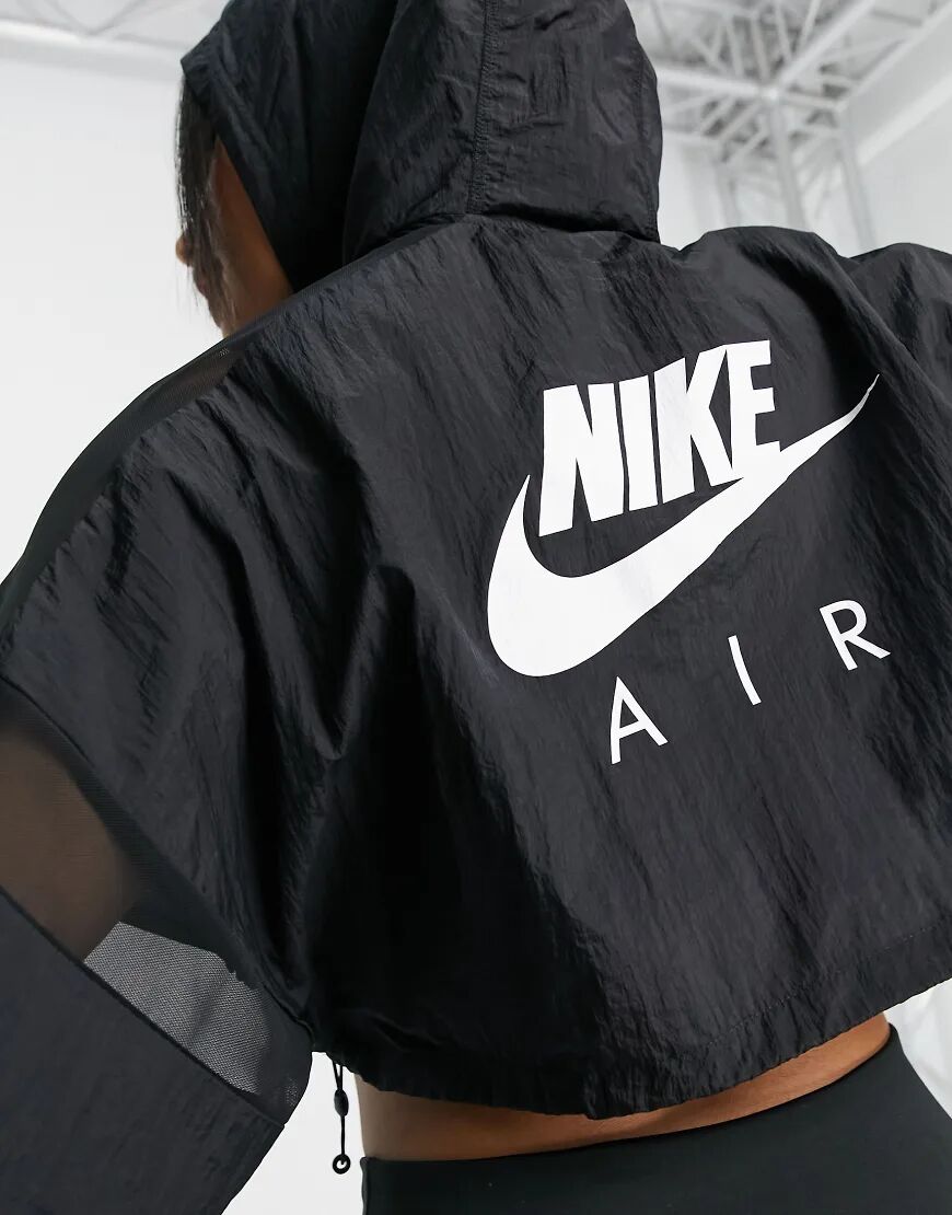 Nike Running Nike Air Running cropped jacket in black  Black