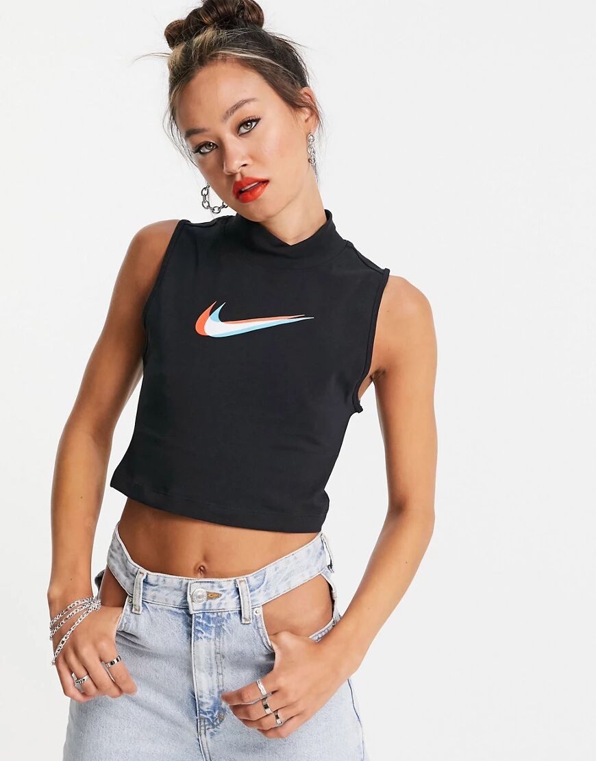 Nike Dance mock neck sleeveless top in black  Black