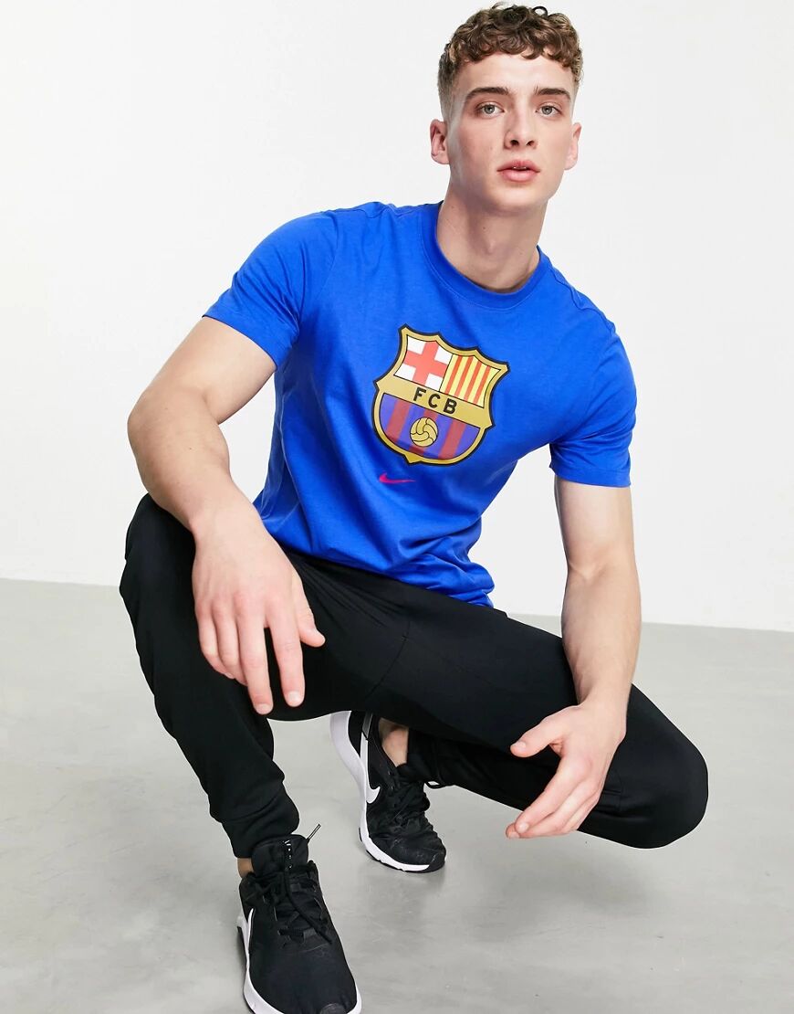 Nike Football FC Barcelona Crest t-shirt in blue  Blue