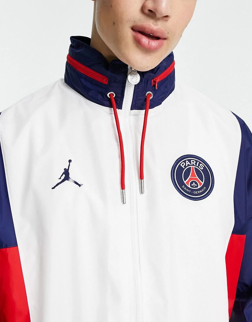 Nike Football Paris Saint-Germain x Jordan nylon jacket in white  White