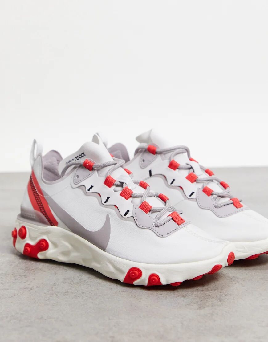 Nike React Element 55 trainers in red  Red