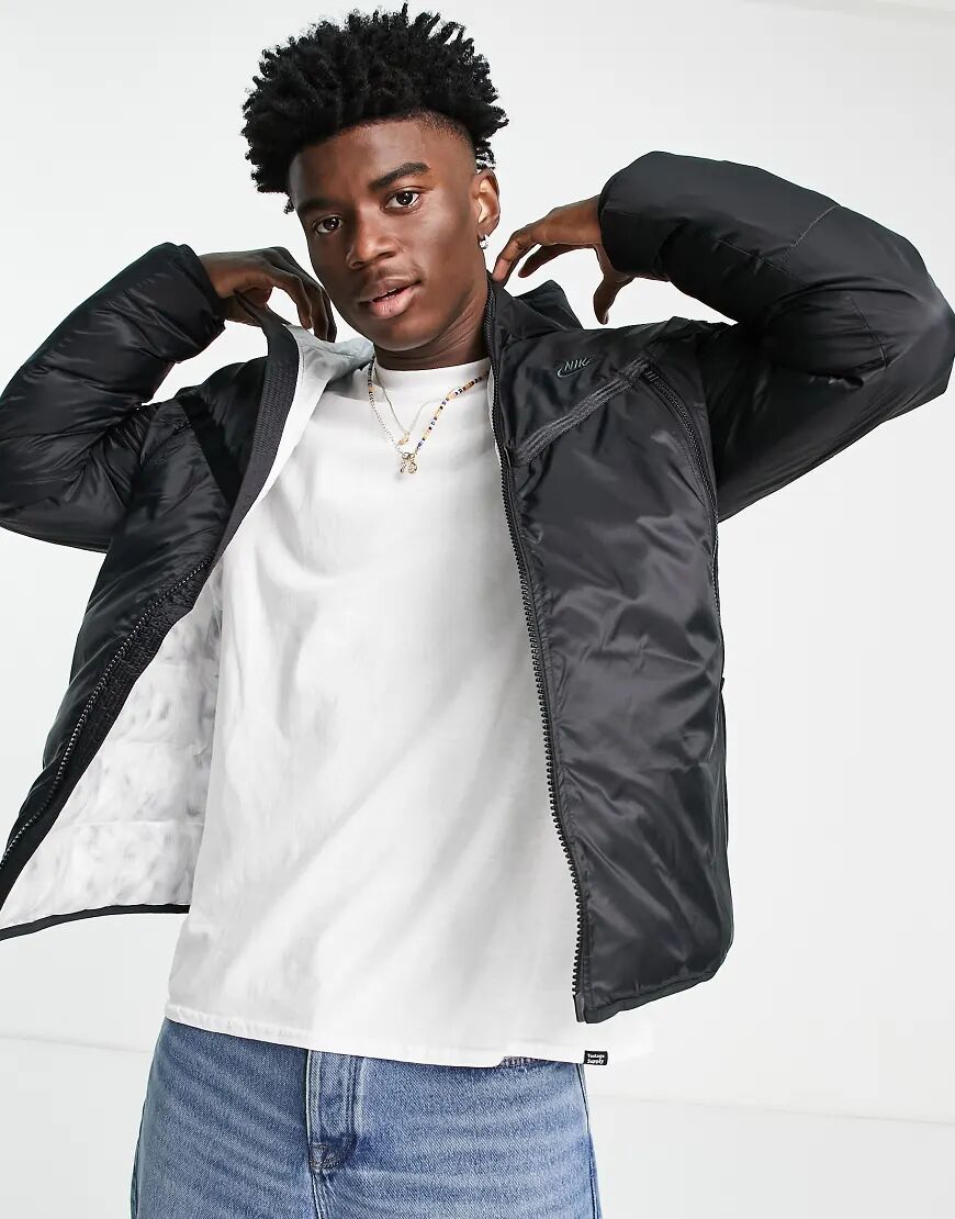 Nike Revival Therma-FIT Repel Eco-Down hooded puffer jacket in black  Black