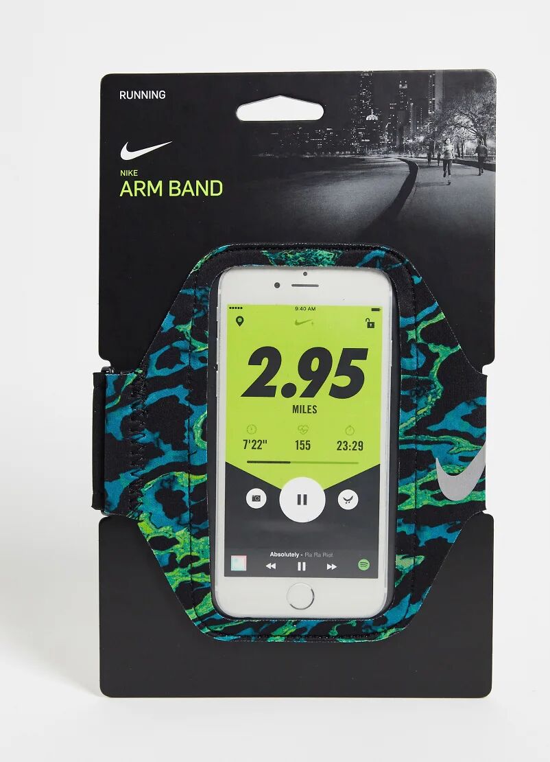 Nike Running lean printed phone arm band in black  Black