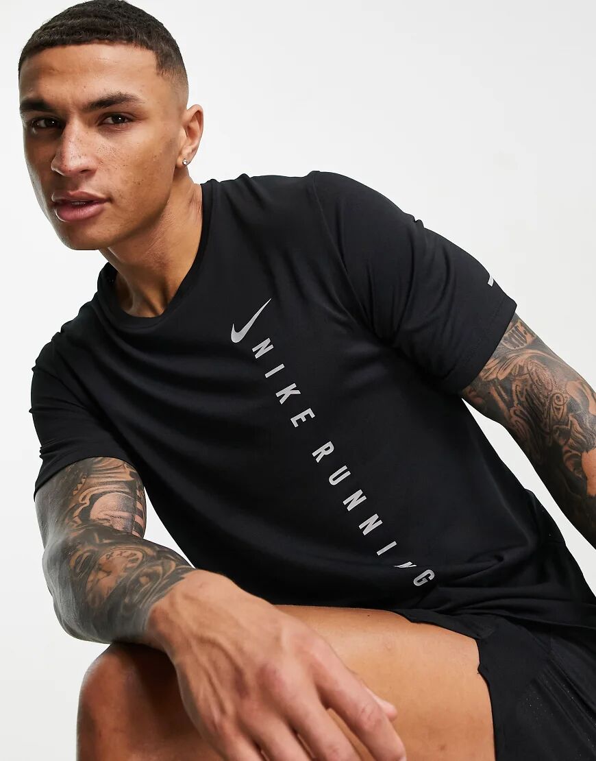 Nike Running Run Division Hybrid t-shirt in black  Black