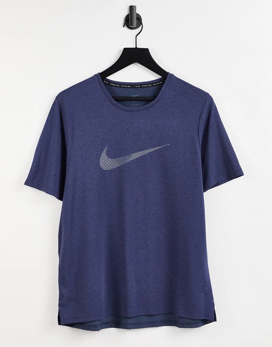 Nike Running Run Division Miler Swoosh logo t-shirt in blue  Blue