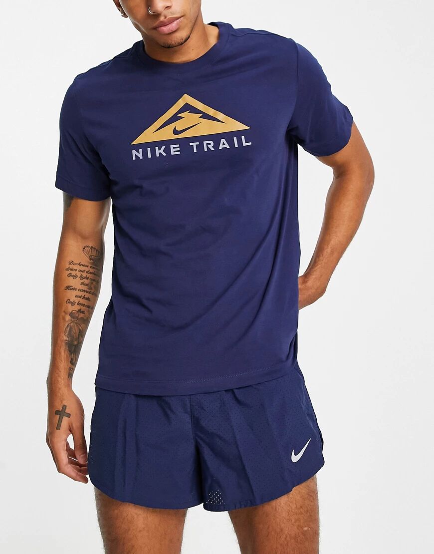 Nike Running Trail t-shirt in blue  Blue