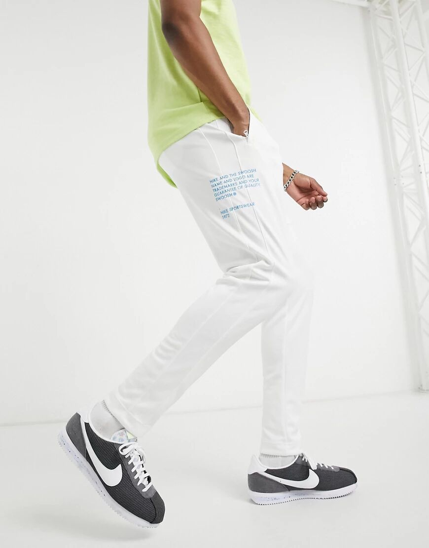 Nike Swoosh Pack polyknit cuffed joggers in white  White