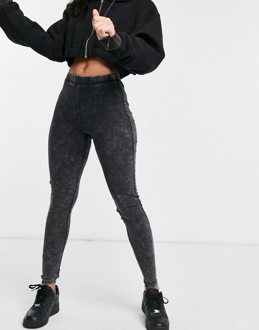 Noisy May leggings in washed black  Black