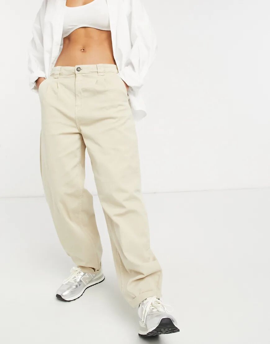 Noisy May slouchy chinos in beige-Neutral  Neutral