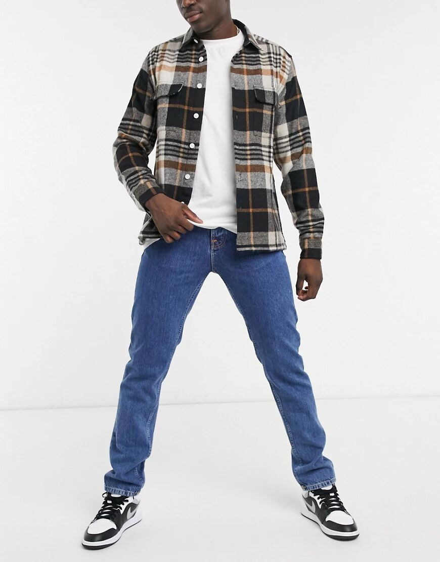 Nudie Jeans Steady Eddie II regular tapered fit jeans in friendly blue  Blue