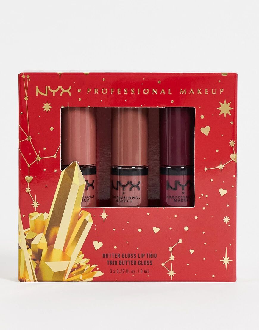 NYX Professional Makeup Gimme Super Stars! Butter Gloss Lip Trio Gift Set - Deep Nude-Multi  Multi
