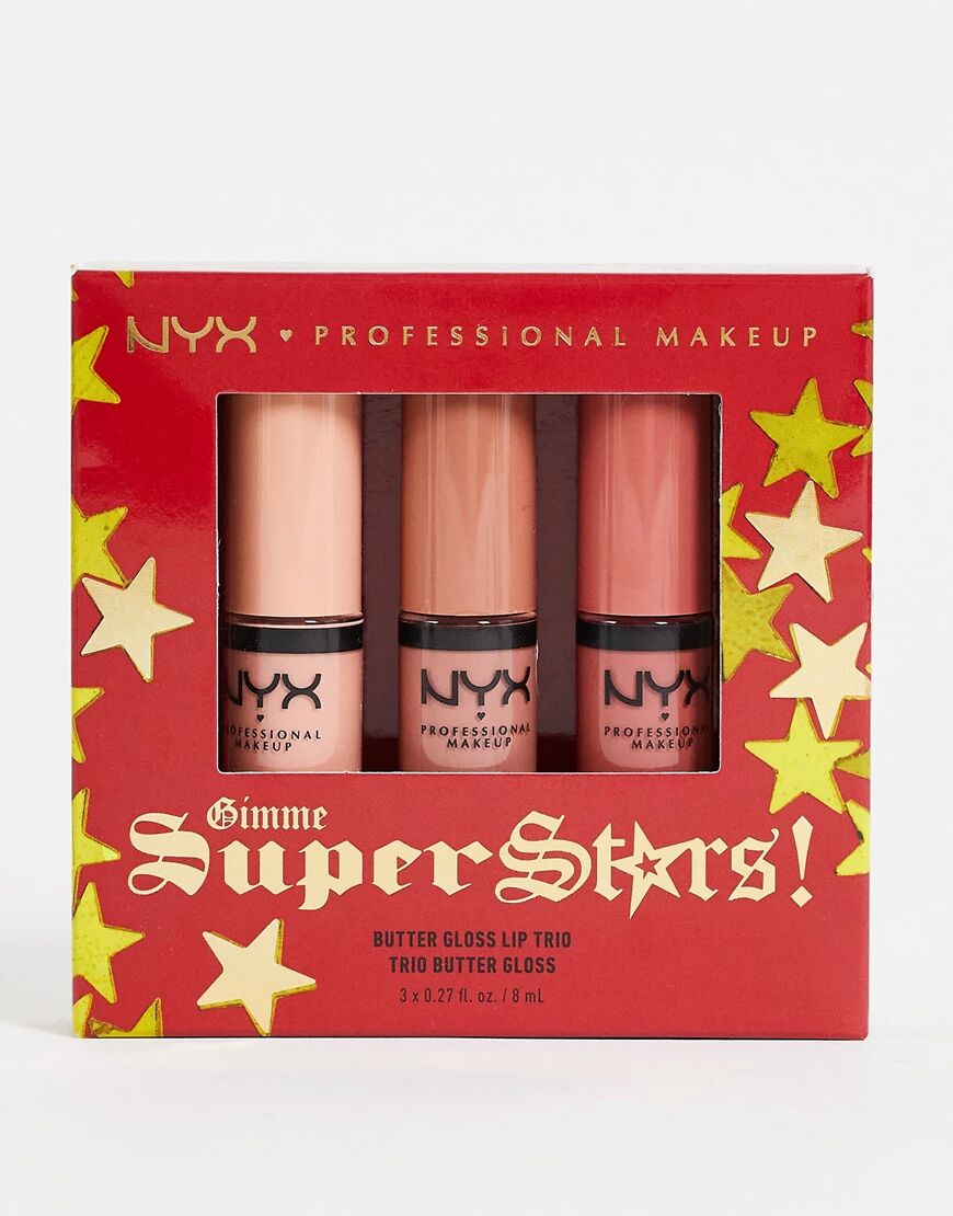 NYX Professional Makeup Gimme Super Stars! Butter Gloss Lip Trio Gift Set - Light Nude-Multi  Multi