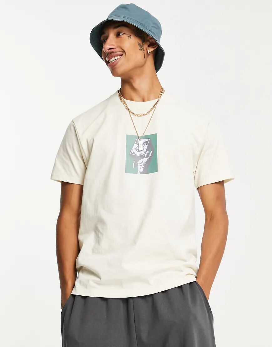 Obey at last t-shirt in off white  White