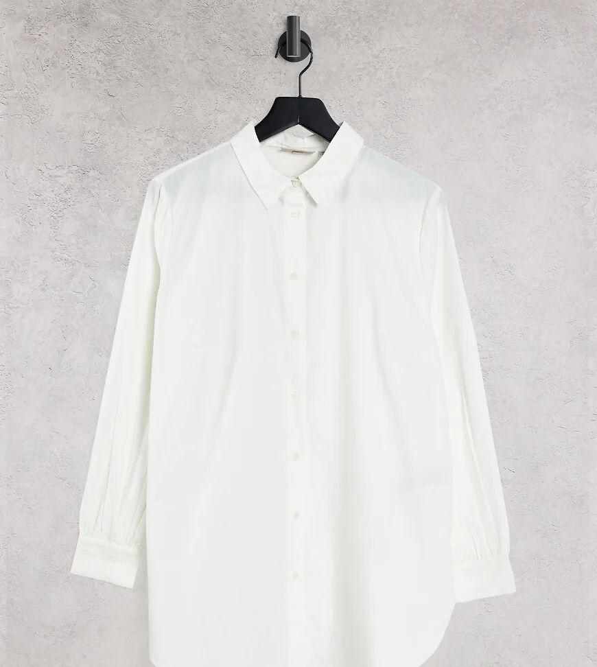 Only Curve oversized shirt in white  White