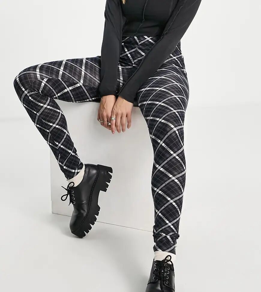 Only exclusive legging in grey check-Multi  Multi