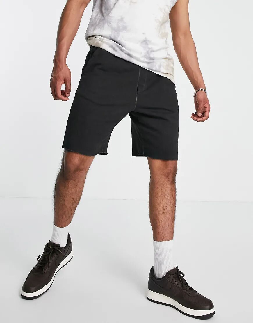 Only & Sons organic cotton co-ord washed jersey short in black  Black