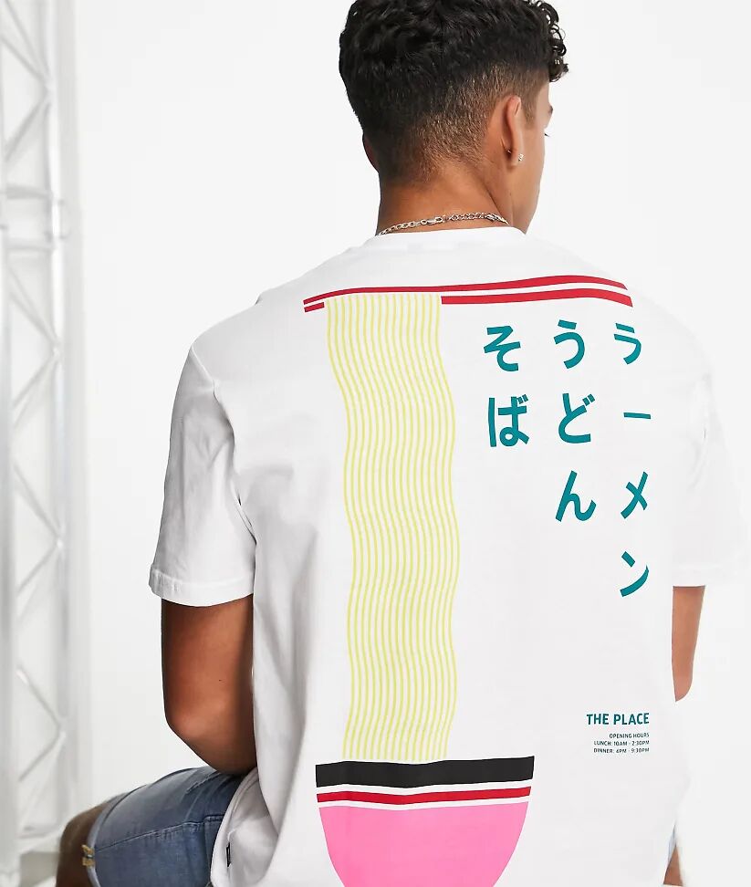 Only & Sons oversized t-shirt with ramen back print in white Exclusive at ASOS  White