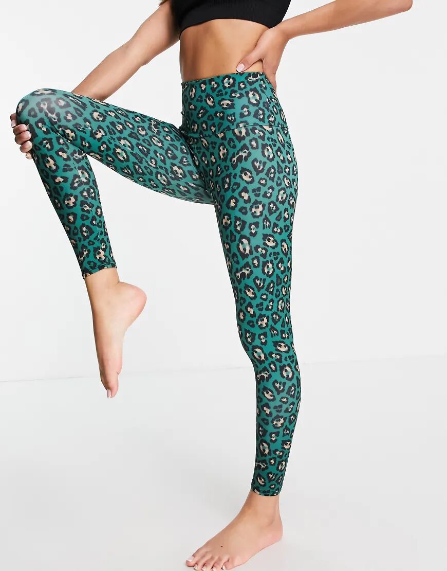 Onzie high waisted leggings in green cheetah print  Green