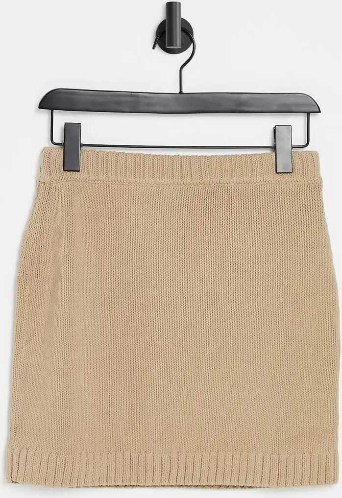 & Other Stories co-ord knitted chunky rib mini skirt in beige-Neutral  Neutral