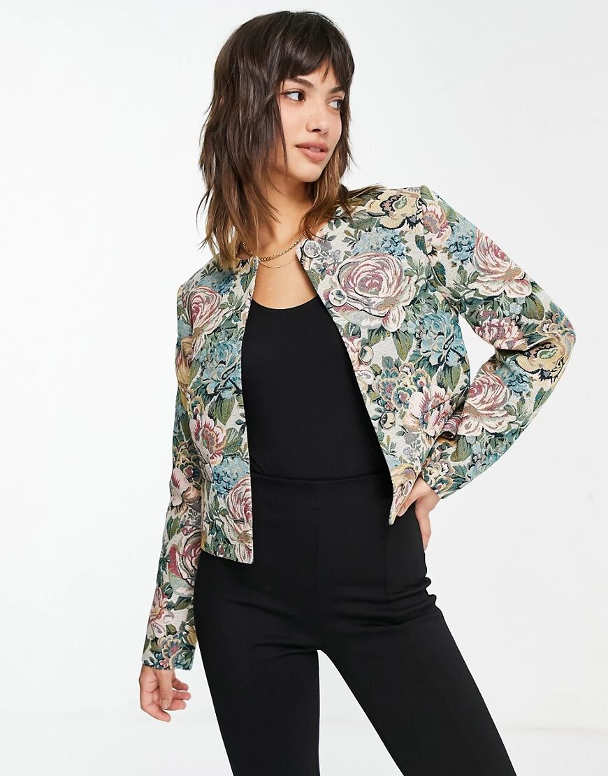 & Other Stories organic blend cotton co-ord floral jacquard jacket in multi  Multi