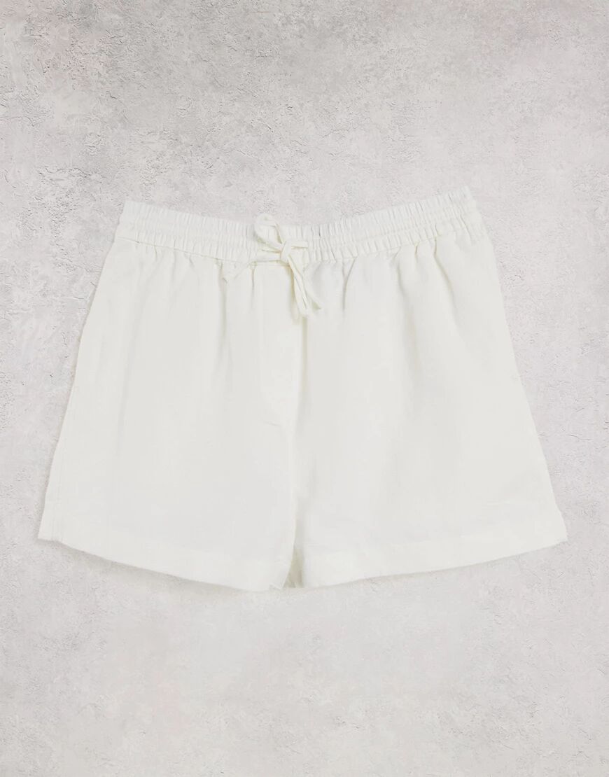 & Other Stories organic cotton high waist shorts in white  White
