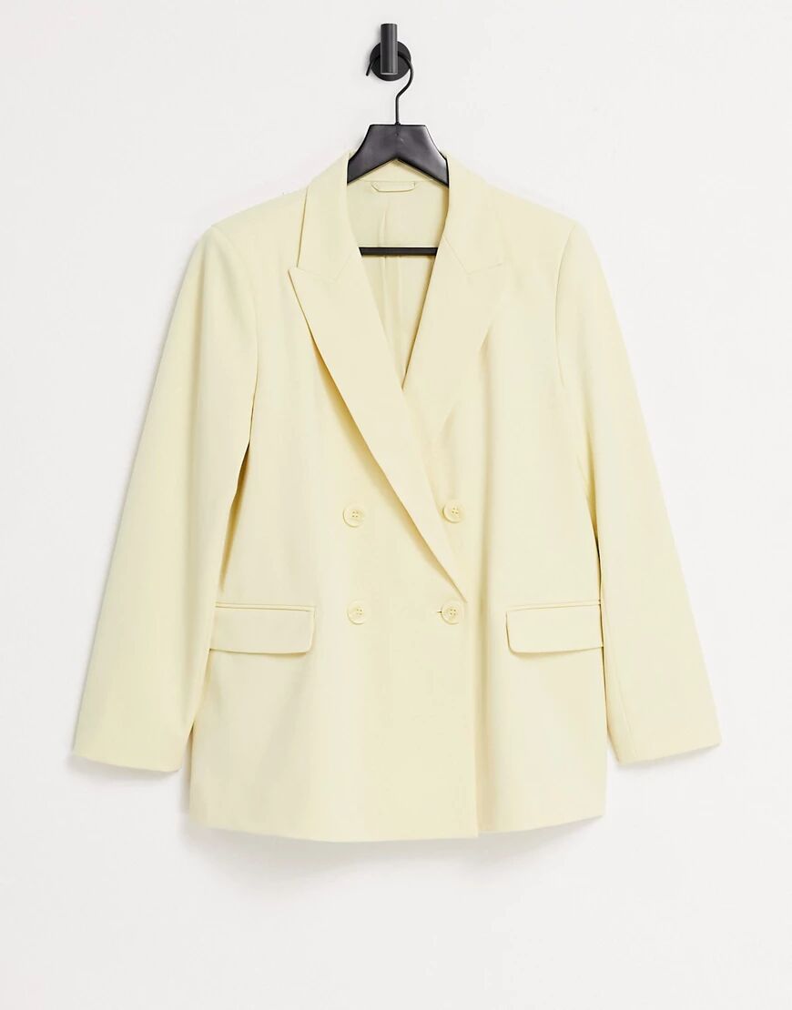 & Other Stories recycled co-ord double breasted suit jacket is pale yellow  Yellow