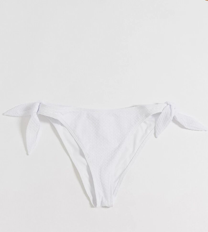 Peek & Beau Fuller Bust Exclusive bunny tie bikini bottom in white  White