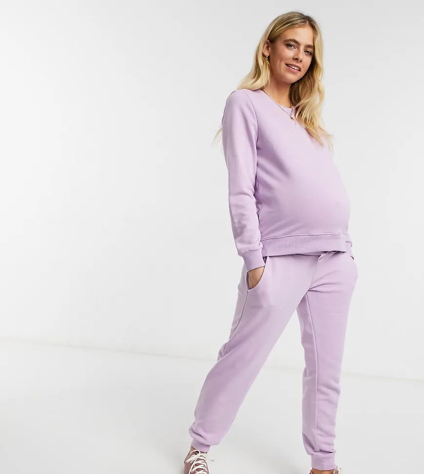 Pieces Maternity jogger co-ord in lilac-Purple  Purple