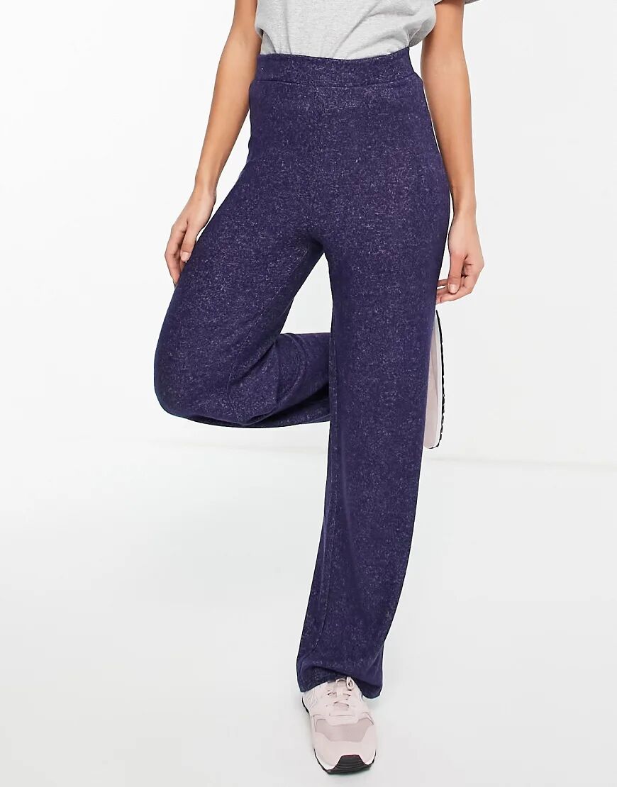 Pieces Matilde highwaisted wide leg knitted trouser co ord in navy  Navy