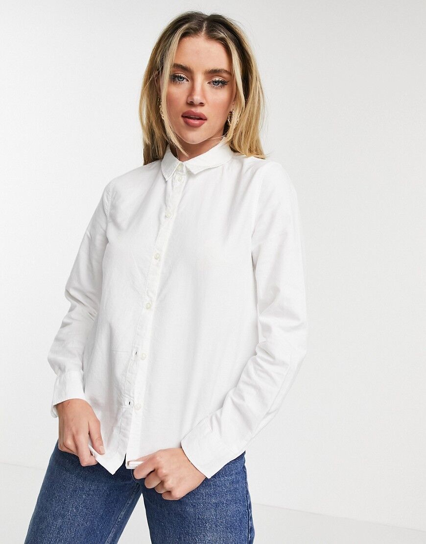 Pieces oxford shirt in white  White