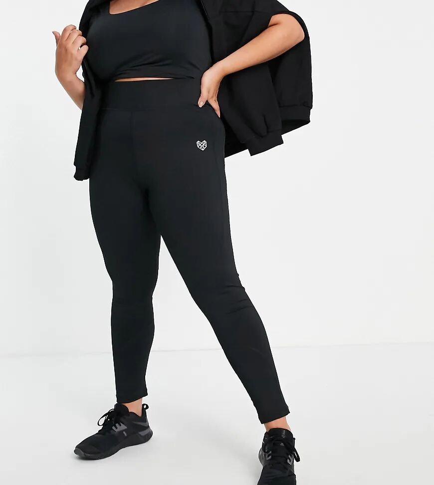 Pink Soda Plus Rezi sports leggings in black  Black