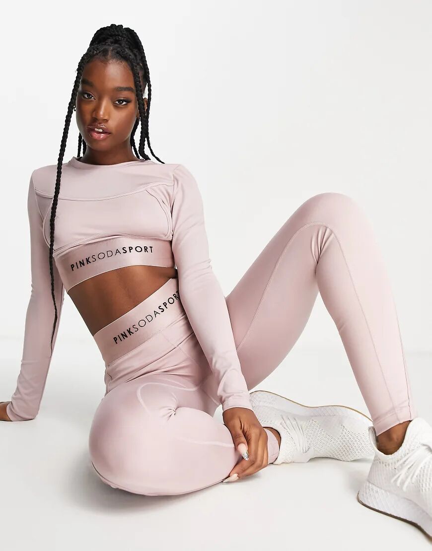 Pink Soda Sport contour sculpting leggings in pink  Pink