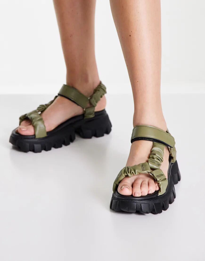 Public Desire Expectation chunky sandals in olive-Green  Green