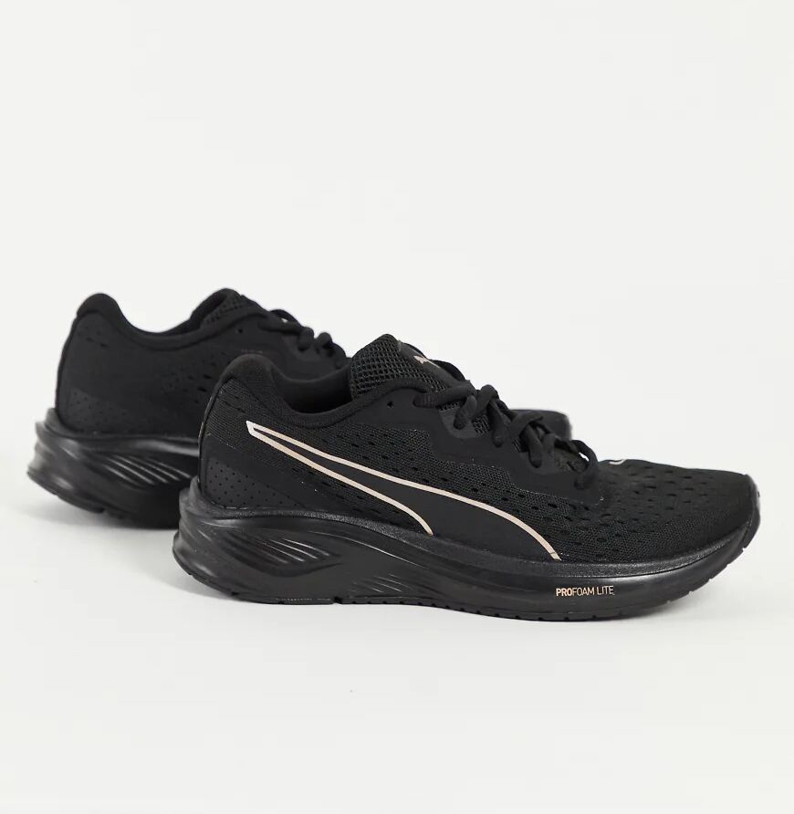 Puma Aviator trainers in black and rose gold  Black