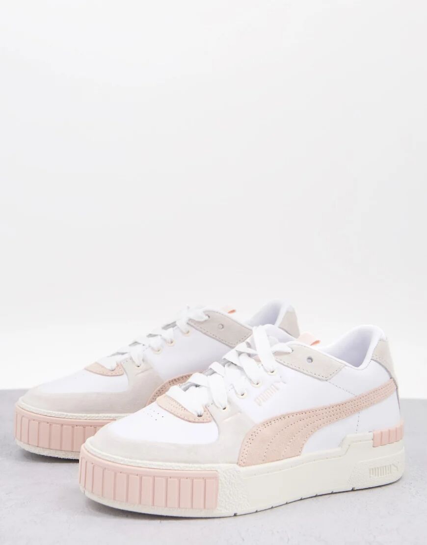 Puma Cali Sport trainers in white and pastel pink  White