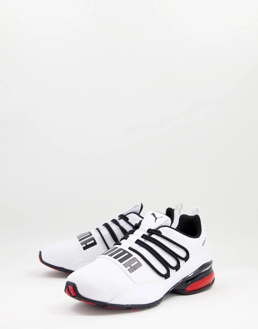 Puma Cell Regulate Mesh trainers in white black and red  Black