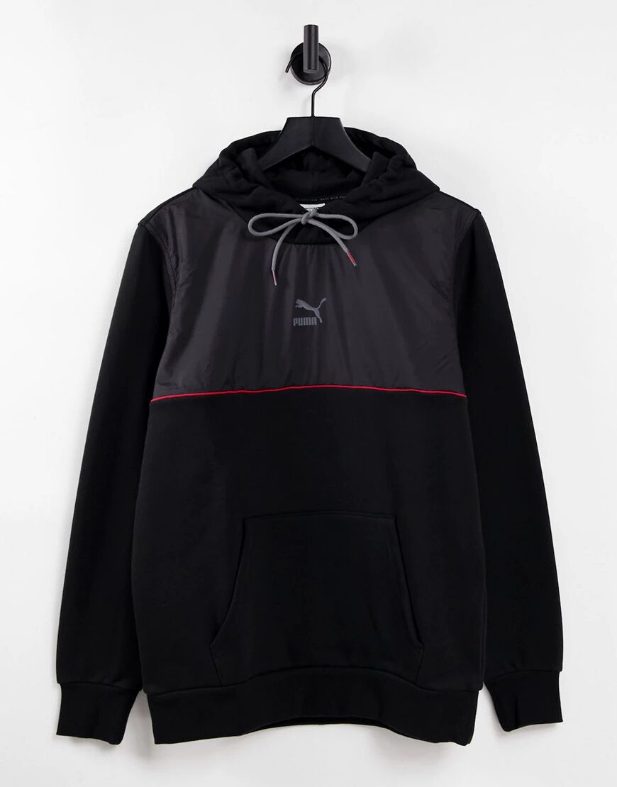 Puma CLSX hoodie in black and red  Black